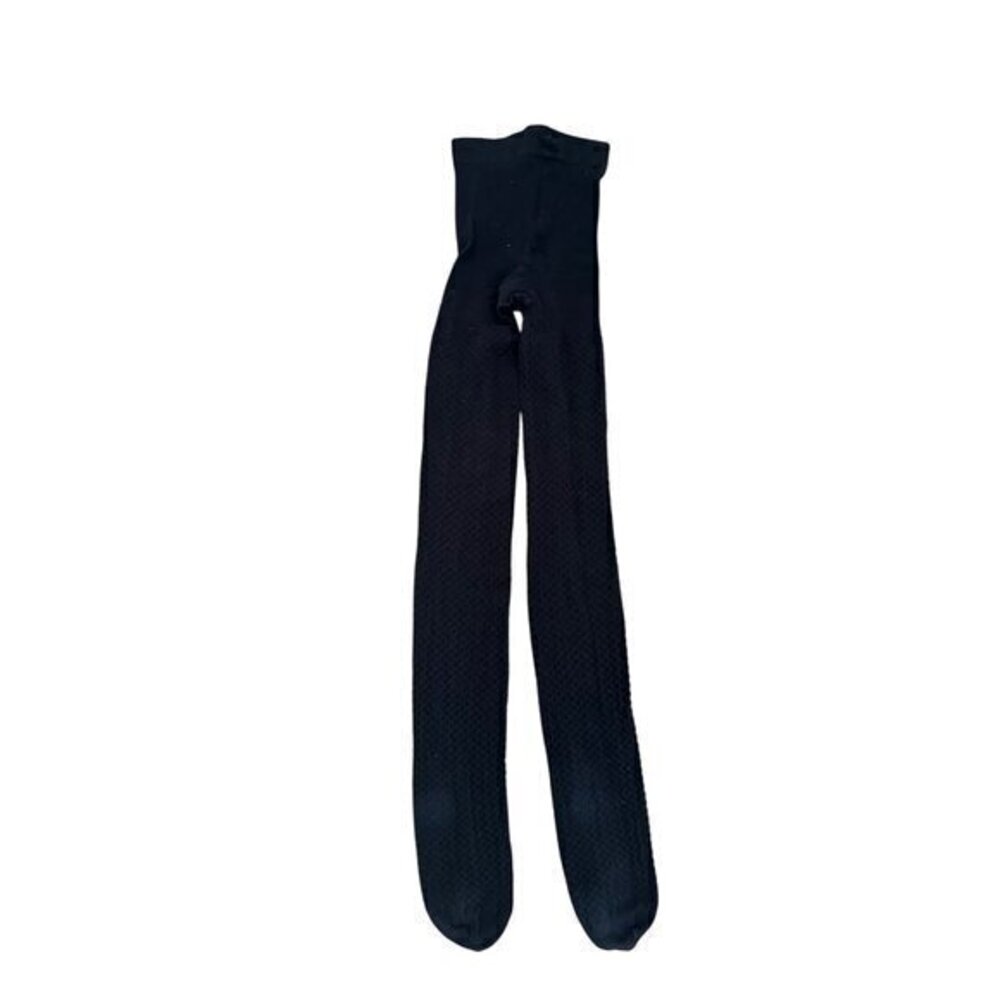 H&M Girls Black Textured Tights Size 12-14A